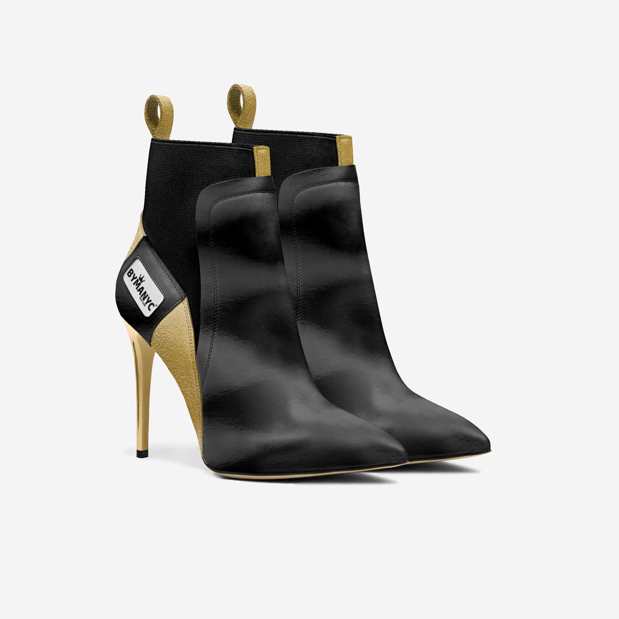 BYMANYC ® New York, Vegan Heeled Shoe Women BYMANYC ® New York Tribeca Gold Flame